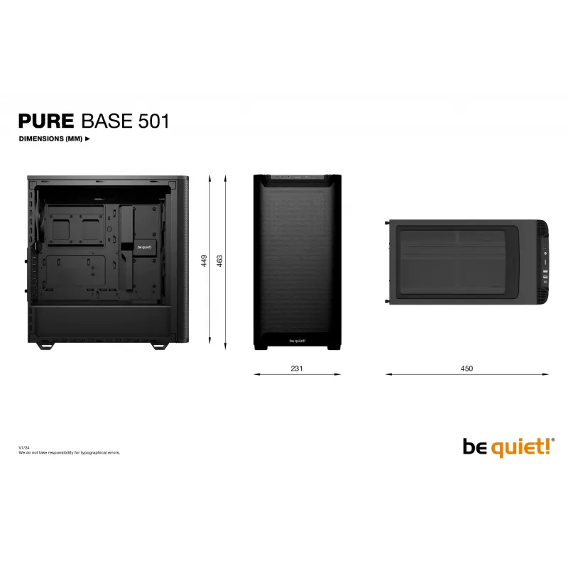 PC Case be quiet! PURE BASE 501 Airflow Midi Tower Black