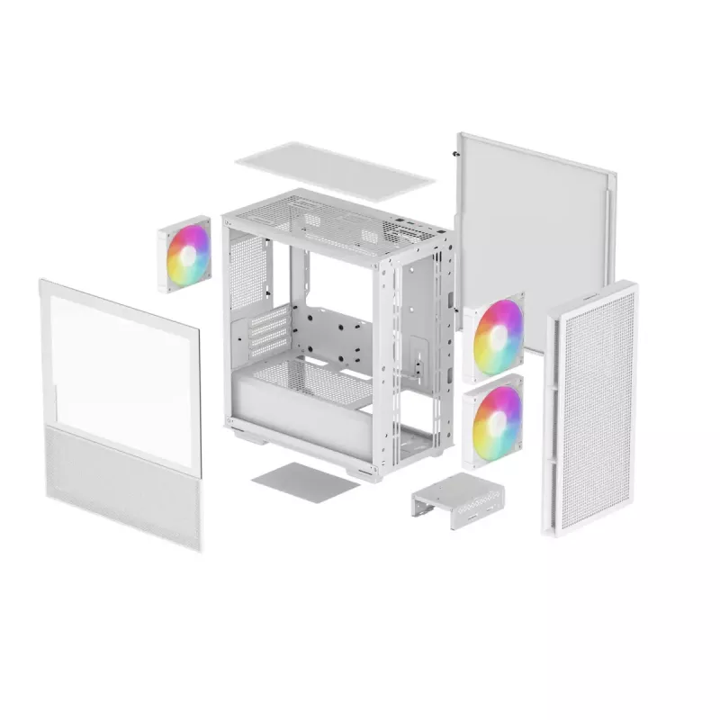 DeepCool CH360 Micro-ATX PC case, tempered glass, without PSU, White