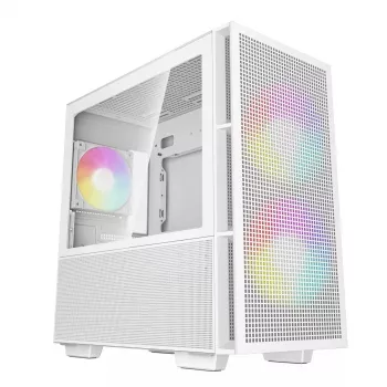 PC case DeepCool CH360 micro ATX white — tempered glass, 2x140mm front fans, USB-C, supports GPUs up to 320 mm