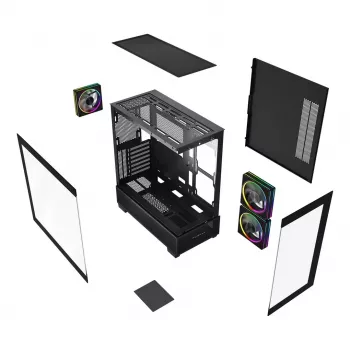 Computer Case GEMBIRD Fornax X550, ATX, Black
