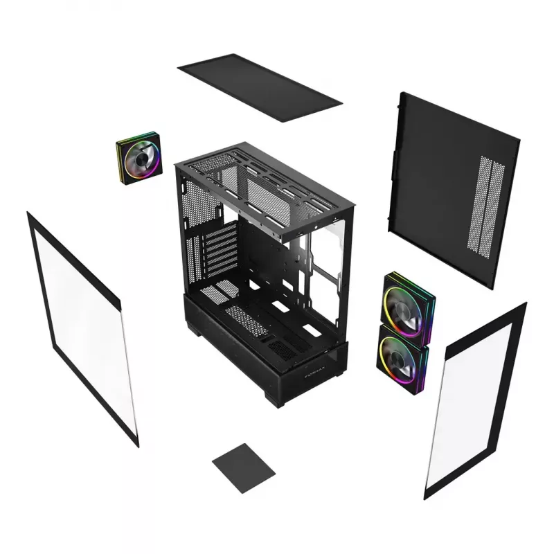 Computer Case GEMBIRD Fornax X550, ATX, Black