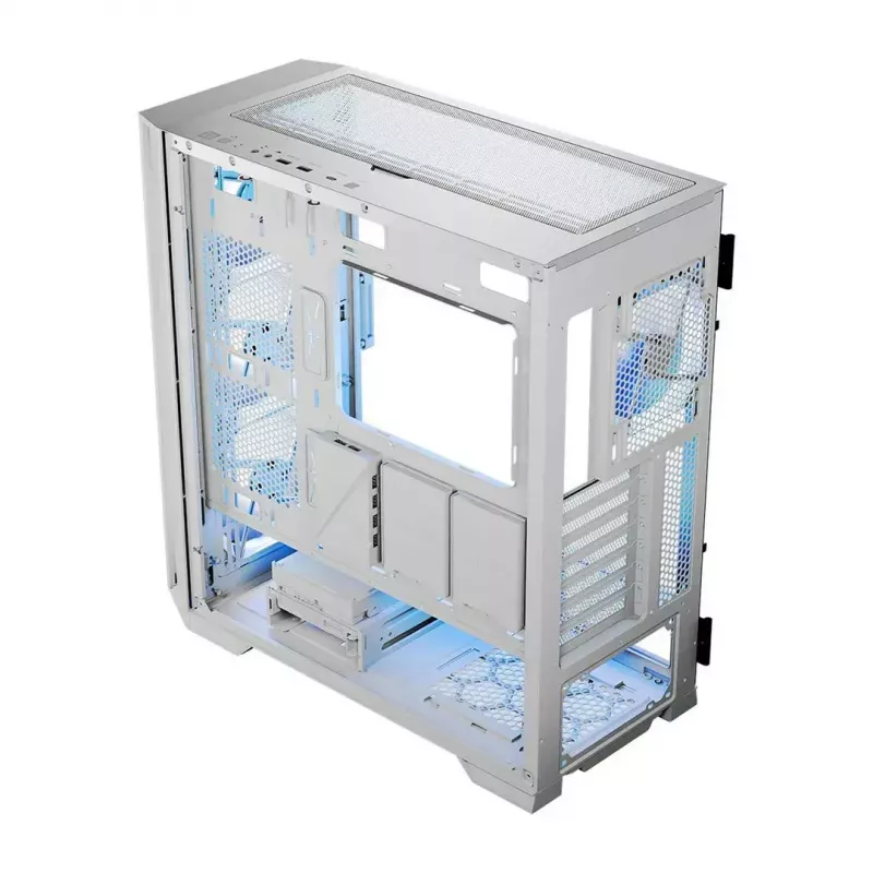 PC Case MODECOM HORIZON FLOW MIDI White — Midi-Tower, ARGB, Tempered Glass, micro ATX, USB-C, 3x140mm front, 1x140mm rear, GPU up to 400 mm, CPU cooler height 172 mm