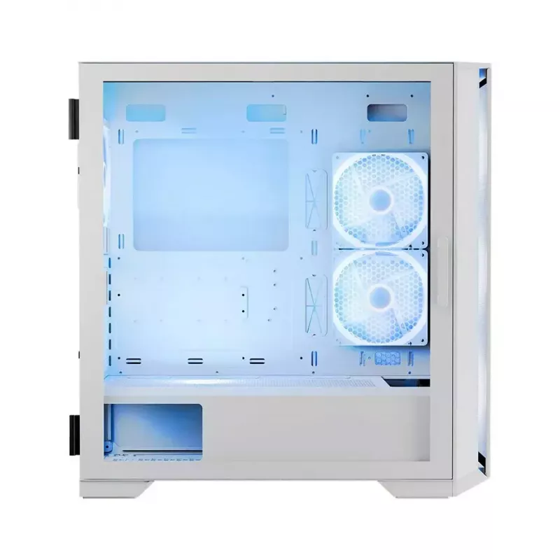 PC Case MODECOM HORIZON FLOW MIDI White — Midi-Tower, ARGB, Tempered Glass, micro ATX, USB-C, 3x140mm front, 1x140mm rear, GPU up to 400 mm, CPU cooler height 172 mm