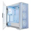 PC Case MODECOM HORIZON FLOW MIDI White — Midi-Tower, ARGB, Tempered Glass, micro ATX, USB-C, 3x140mm front, 1x140mm rear, GPU up to 400 mm, CPU cooler height 172 mm
