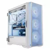 PC Case MODECOM HORIZON FLOW MIDI White — Midi-Tower, ARGB, Tempered Glass, micro ATX, USB-C, 3x140mm front, 1x140mm rear, GPU up to 400 mm, CPU cooler height 172 mm