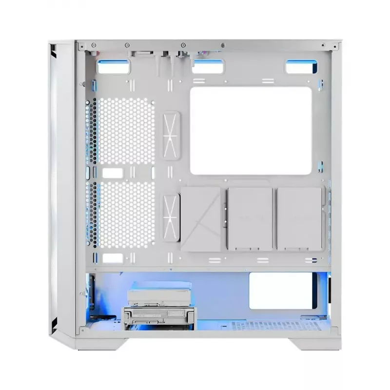 PC Case MODECOM HORIZON FLOW MIDI White — Midi-Tower, ARGB, Tempered Glass, micro ATX, USB-C, 3x140mm front, 1x140mm rear, GPU up to 400 mm, CPU cooler height 172 mm