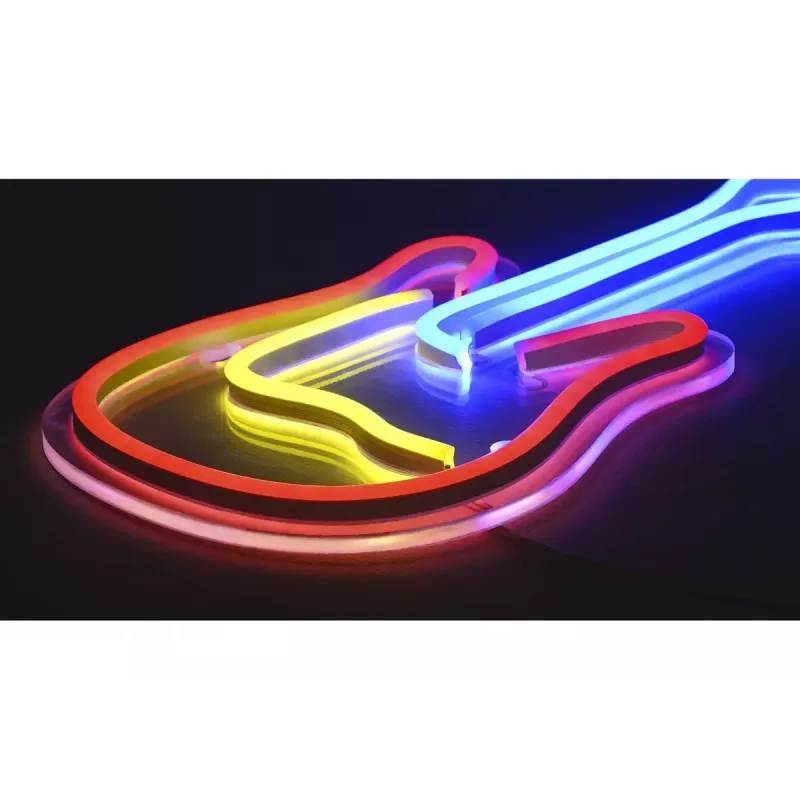LED neon sign ActiveJet AJE-NEON GUITAR multicolour USB 5V, 240×176×20 mm, surfaced mount