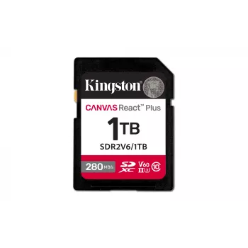 Kingston Technology 1TB Canvas React Plus SDXC UHS-II 280R/150W U3 V60 for Full HD/4K