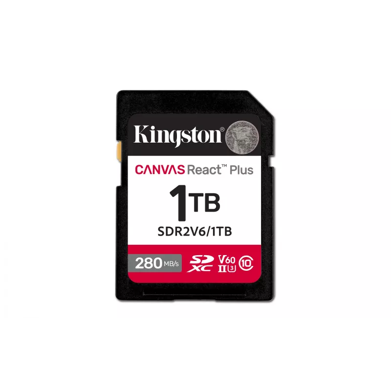 Kingston Technology 1TB Canvas React Plus SDXC UHS-II 280R/150W U3 V60 for Full HD/4K