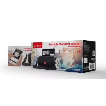 GEMBIRD Portable BT Speaker FM-Radio with Antenna - Black