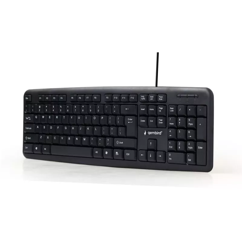 GEMBIRD KB-U-103 Standard - Keyboard - Cored USB - Black - Qwerty US/Int'l