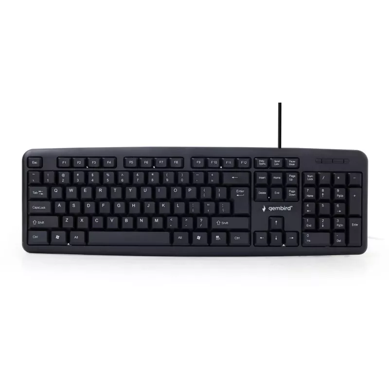 GEMBIRD KB-U-103 Standard - Keyboard - Cored USB - Black - Qwerty US/Int'l