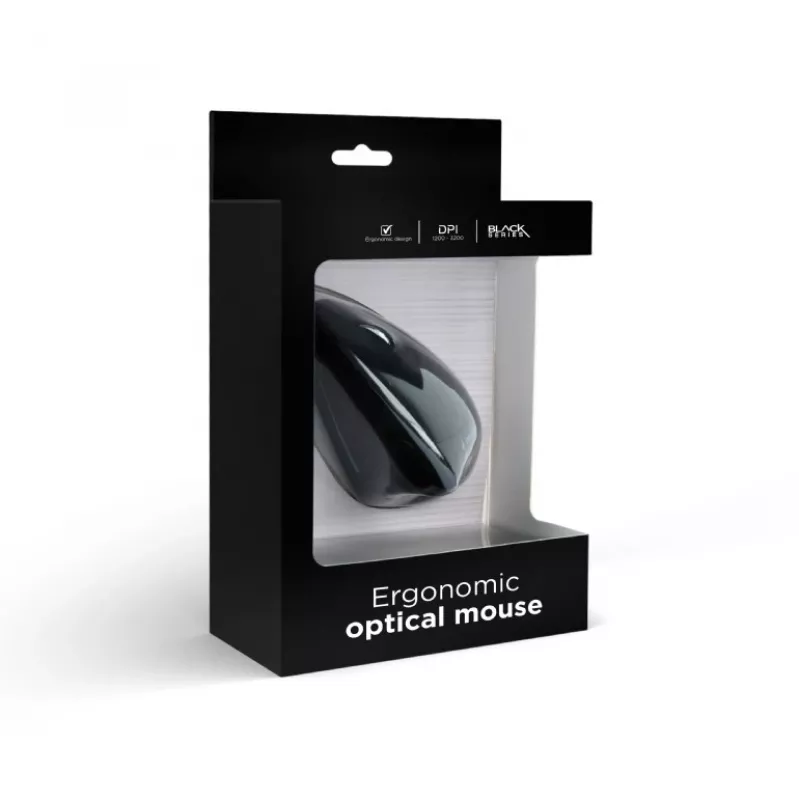 GEMBIRD Optical Mouse MUS-ERGO-01 - Ergonomic 6 Button Wheel USB Black
