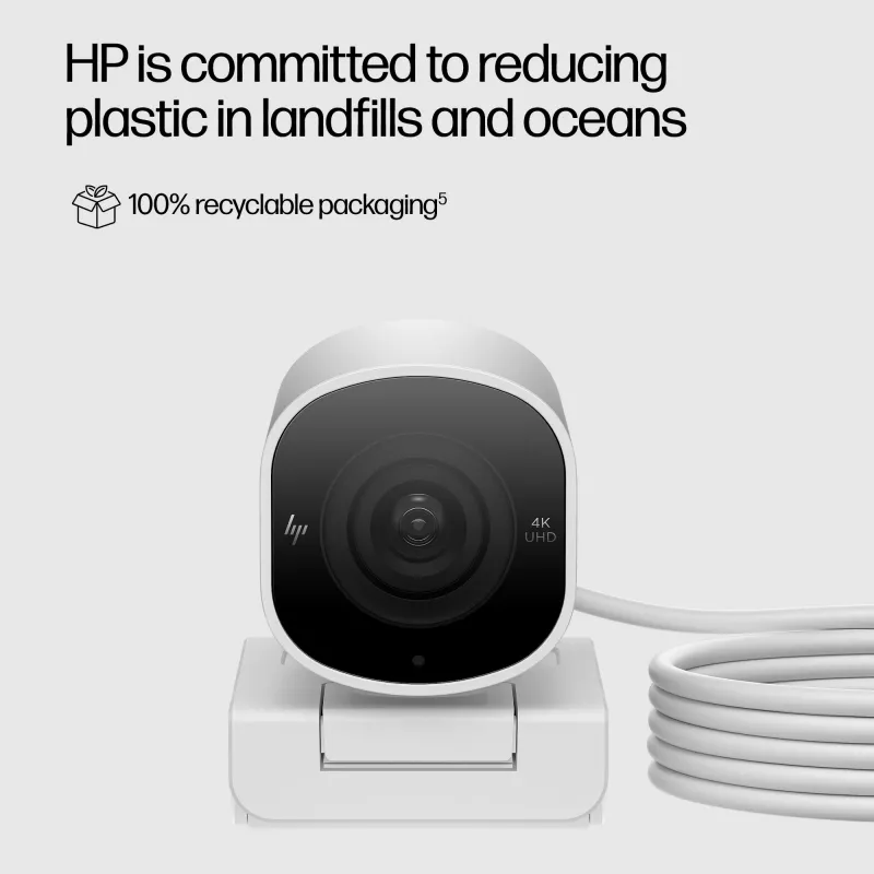 HP 960 4K Streaming Webcam, 8 MP, 3840 x 2160 pixels, 4K Ultra HD, 30 fps, 5x, Home