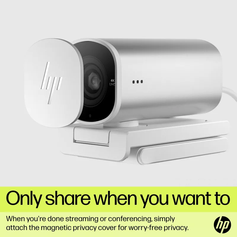 HP 960 4K Streaming Webcam, 8 MP, 3840 x 2160 pixels, 4K Ultra HD, 30 fps, 5x, Home