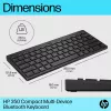 HP 350 Compact Multi-Device Bluetooth Keyboard, Wireless, Bluetooth, Mechanical, QWERTY, Black