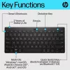 HP 350 Compact Multi-Device Bluetooth Keyboard, Wireless, Bluetooth, Mechanical, QWERTY, Black