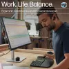 HP 965 Ergonomic Wireless Keyboard, Full-size (100%), Wireless, RF Wireless + Bluetooth, Membrane, QWERTY, Black