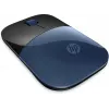 HP Wireless Mouse Z3700, Ambidextrous, Blue LED, RF Wireless, 1200 DPI, Black, Blue