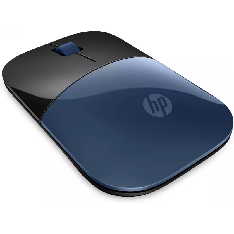 HP Wireless Mouse Z3700, Ambidextrous, Blue LED, RF Wireless, 1200 DPI, Black, Blue
