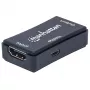 AV repeater Manhattan HDMI Repeater 4K@60Hz, 1xHDMI in/out, 600 MHz bandwidth, up to 40 m, micro‑USB power, black
