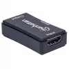 AV repeater Manhattan HDMI Repeater 4K@60Hz, 1xHDMI in/out, 600 MHz bandwidth, up to 40 m, micro‑USB power, black