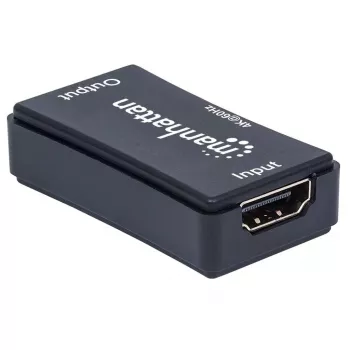 AV repeater Manhattan HDMI Repeater 4K@60Hz, 1xHDMI in/out, 600 MHz bandwidth, up to 40 m, micro‑USB power, black
