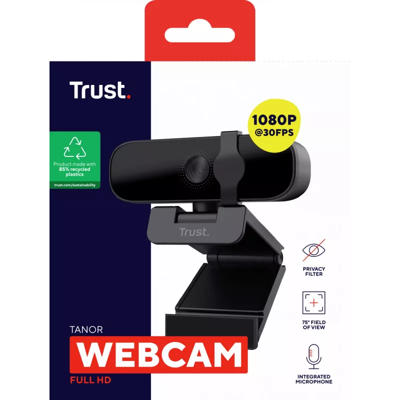Trust Tanor webcam 1920 x 1080 pixels USB Black