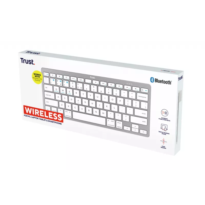 Trust 24651 keyboard Universal Bluetooth QWERTY US English Silver