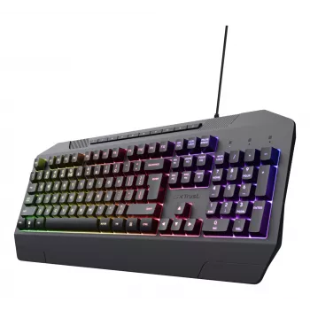 Wired gaming keyboard TRUST GXT 836 Evocx USB QWERTY US English, RGB backlight, wrist rest, 114 keys, 110% layout