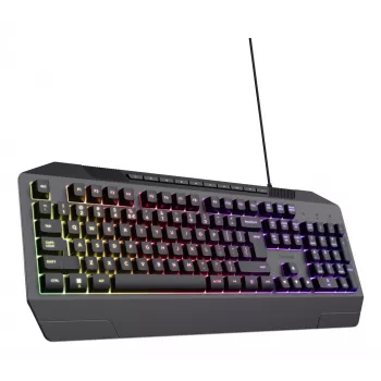 Wired gaming keyboard TRUST GXT 836 Evocx USB QWERTY US English, RGB backlight, wrist rest, 114 keys, 110% layout