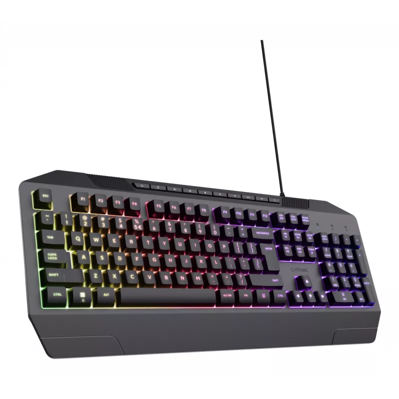 Wired gaming keyboard TRUST GXT 836 Evocx USB QWERTY US English, RGB backlight, wrist rest, 114 keys, 110% layout