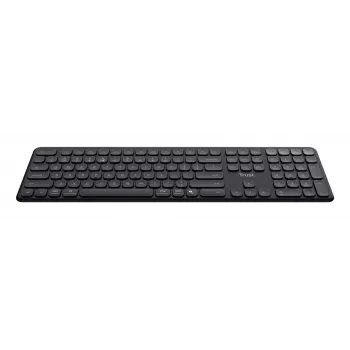 Keyboard TRUST Vaiya Universal USB RF Wireless Bluetooth — Full-size US English, USB-C charging, Scissor keys, Numeric keypad, Black