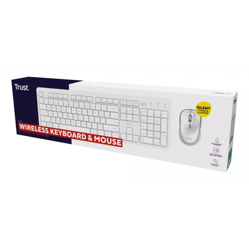 Trust Ody II keyboard Mouse included Home/Office RF Wireless QWERTY US English White