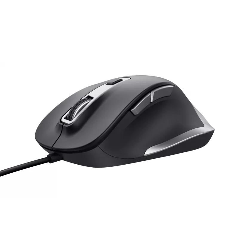 Trust Fyda Wired mouse, Right-hand, Optical, USB Type-A, 5000 DPI, Black