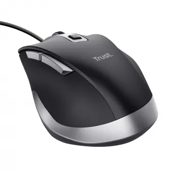 Trust Fyda Wired mouse, Right-hand, Optical, USB Type-A, 5000 DPI, Black