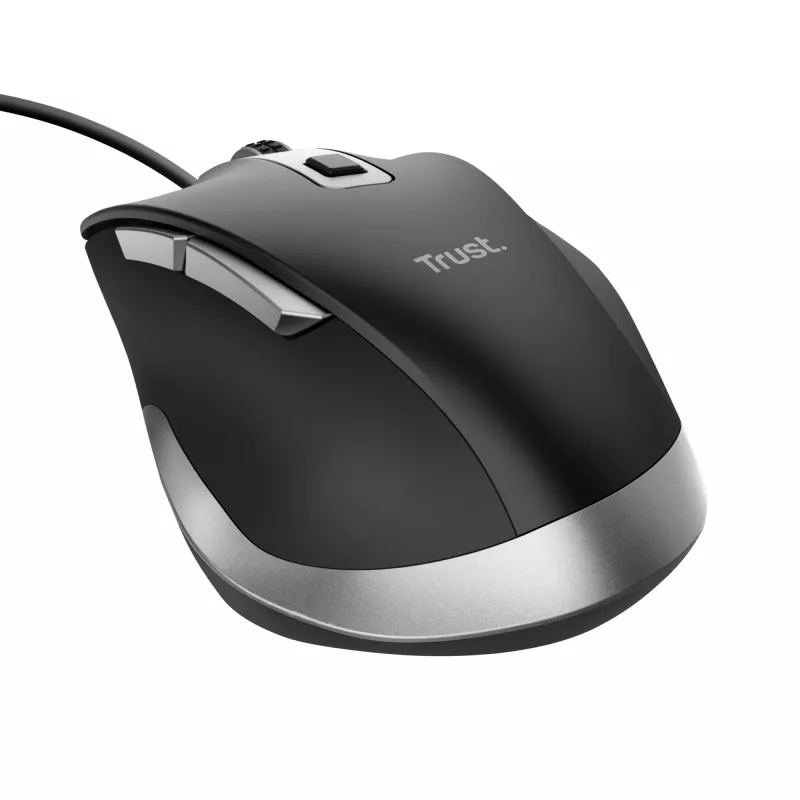 Trust Fyda Wired mouse, Right-hand, Optical, USB Type-A, 5000 DPI, Black