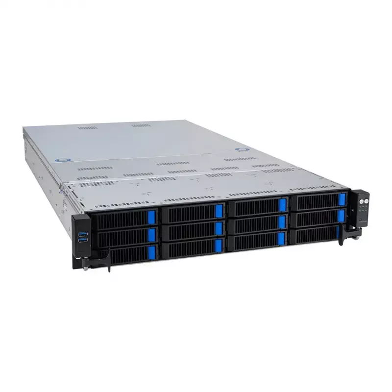 Rack server ASUS RS720A-E12-RS24U 2U Socket SP5, 2x CPU support, 24x 2.5 inch bays, 24 DIMM DDR5 slots, 2600W PSU, 10GbE