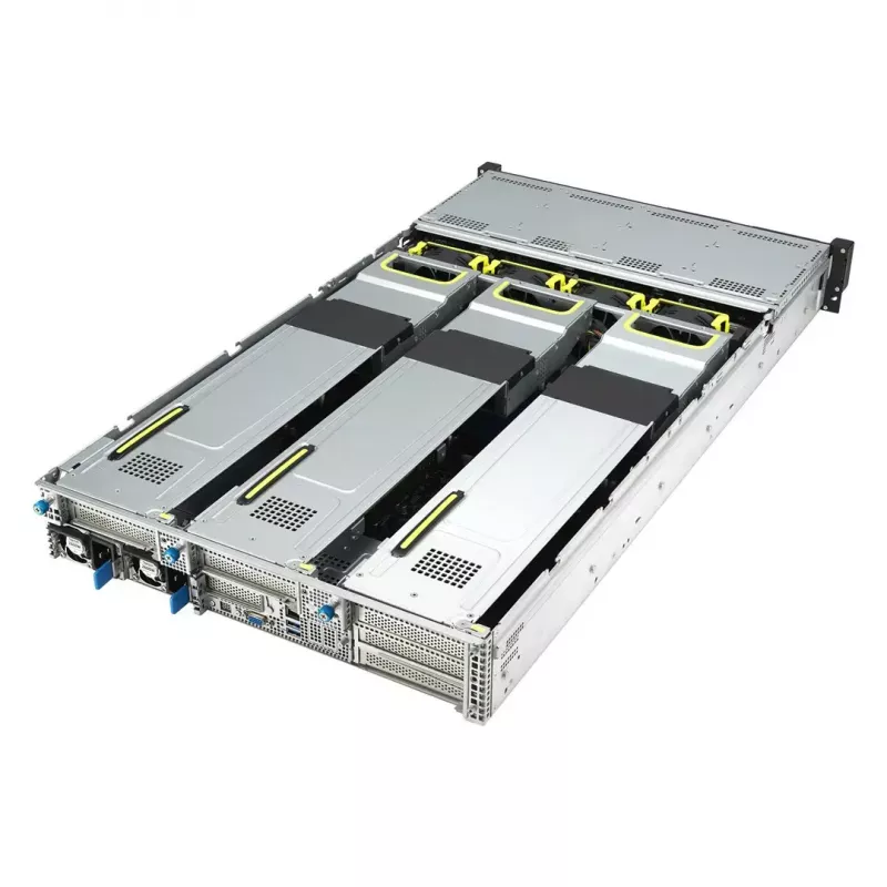 Rack server ASUS RS720A-E12-RS24U 2U Socket SP5, 2x CPU support, 24x 2.5 inch bays, 24 DIMM DDR5 slots, 2600W PSU, 10GbE