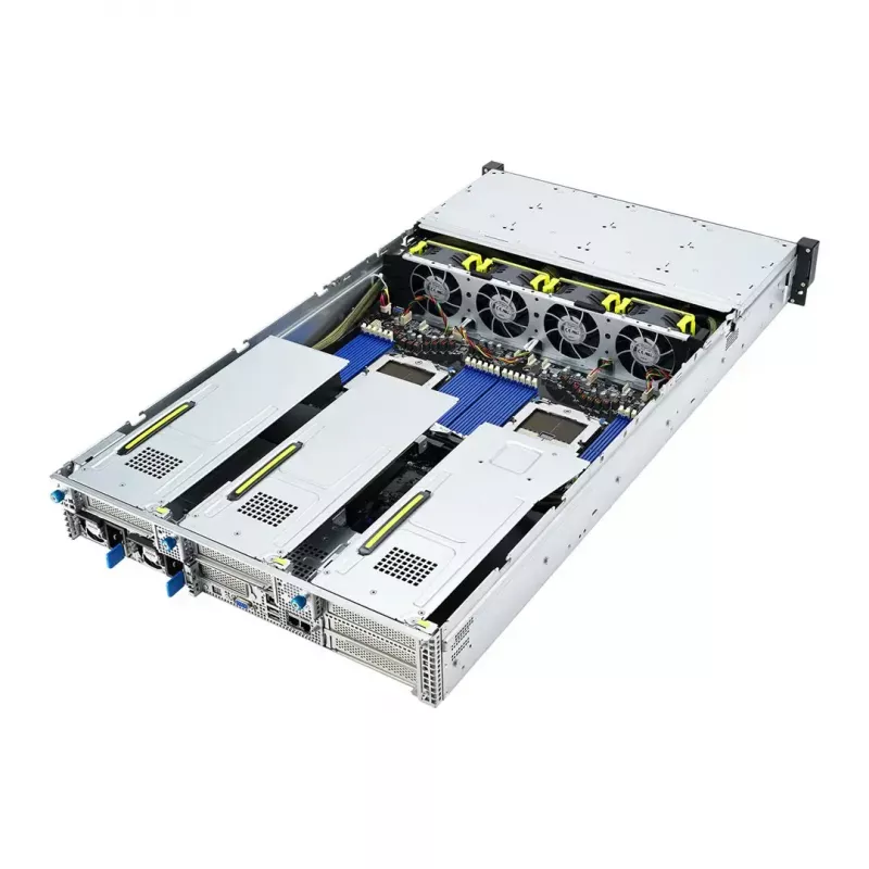 Rack server ASUS RS720A-E12-RS24U 2U Socket SP5, 2x CPU support, 24x 2.5 inch bays, 24 DIMM DDR5 slots, 2600W PSU, 10GbE