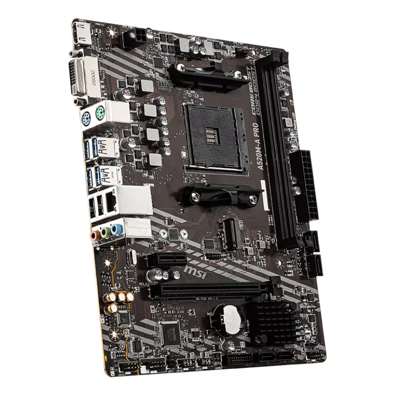 MSI A520M-A PRO motherboard AMD A520 Socket AM4 micro ATX