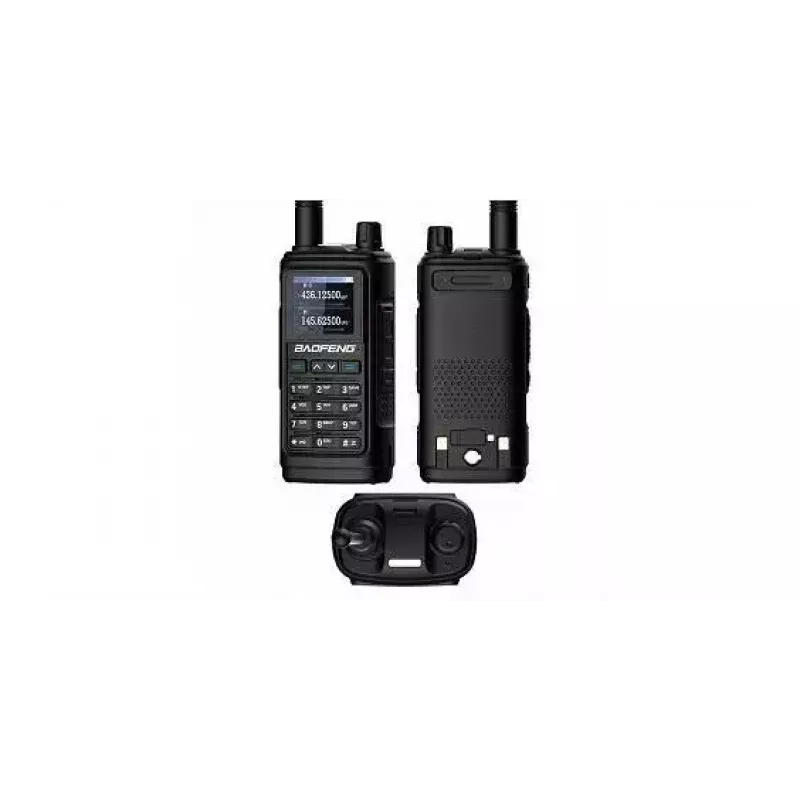 Handheld two-way walkie-talkie Baofeng UV-17E — 5 W, 1800 mAh battery, VOX, flashlight, FM radio, up to 10 km range, black (set of 2)