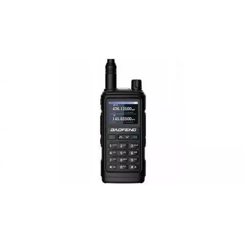Handheld two-way walkie-talkie Baofeng UV-17E — 5 W, 1800 mAh battery, VOX, flashlight, FM radio, up to 10 km range, black (set of 2)