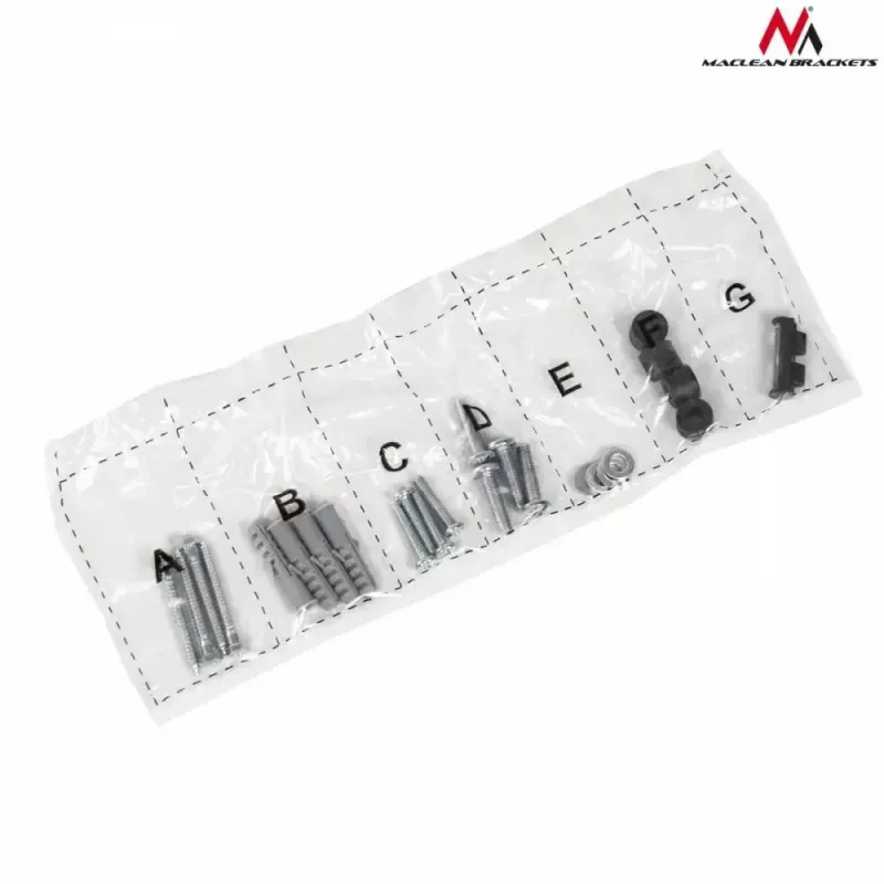 TV wall bracket MACLEAN MC-605, fixed tilt mount, VESA 75x75–600x400, up to 55 kg, for 32–80 in screens