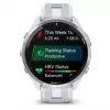 Smartwatch GARMIN Forerunner 965 — 47 mm titanium case, 1.4 inch AMOLED, 32 GB, 23-day battery, GPS/GLONASS/Galileo, white silicone band