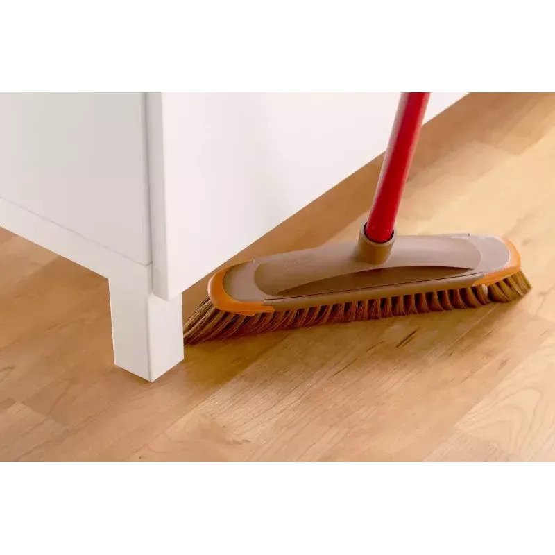 Indoor sweeping brush VILEDA model 136082 with soft/hard plastic bristles and handle, bronze