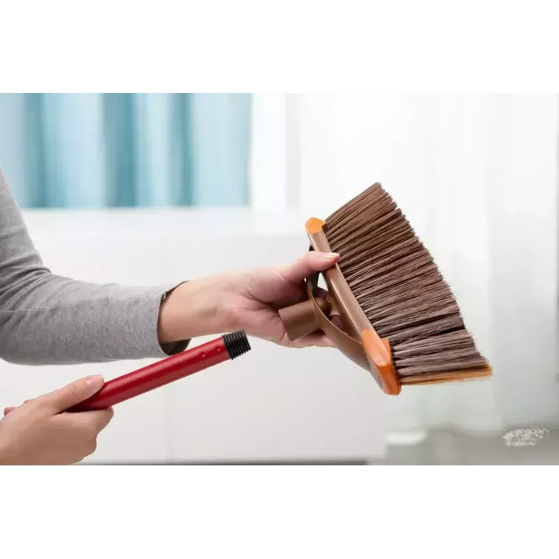 Indoor sweeping brush VILEDA model 136082 with soft/hard plastic bristles and handle, bronze