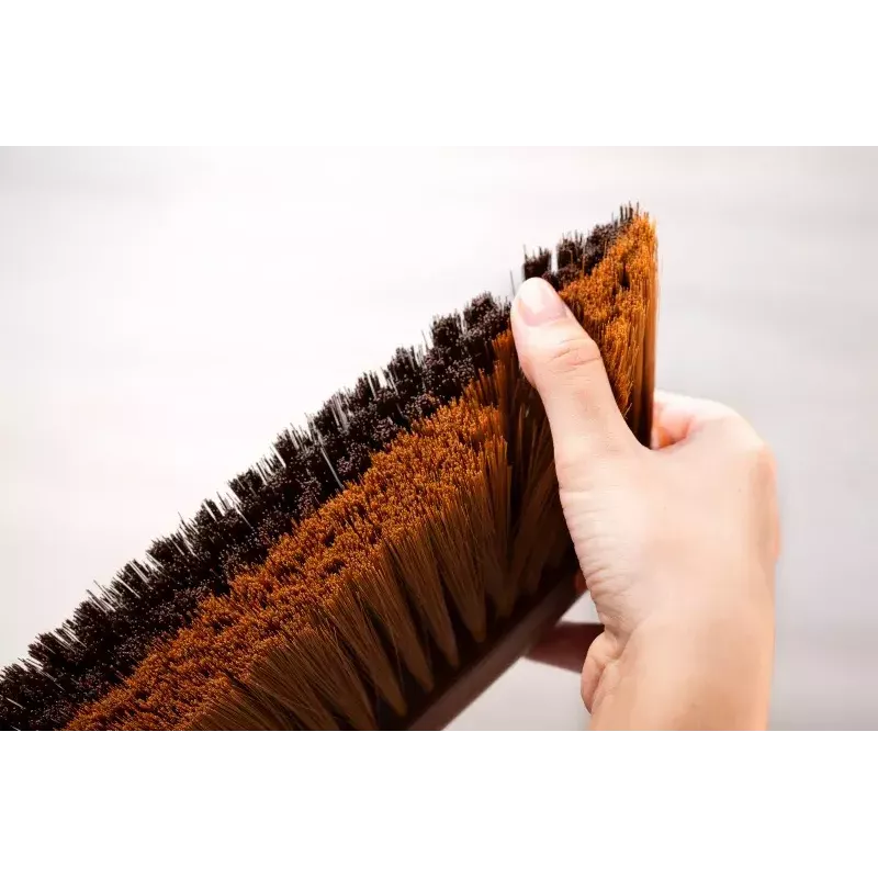 Indoor sweeping brush VILEDA model 136082 with soft/hard plastic bristles and handle, bronze