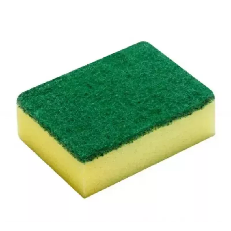 Sponge scourer VILEDA Tip-Top pack of 5, rectangular fibre pads 70×90×30 mm, yellow
