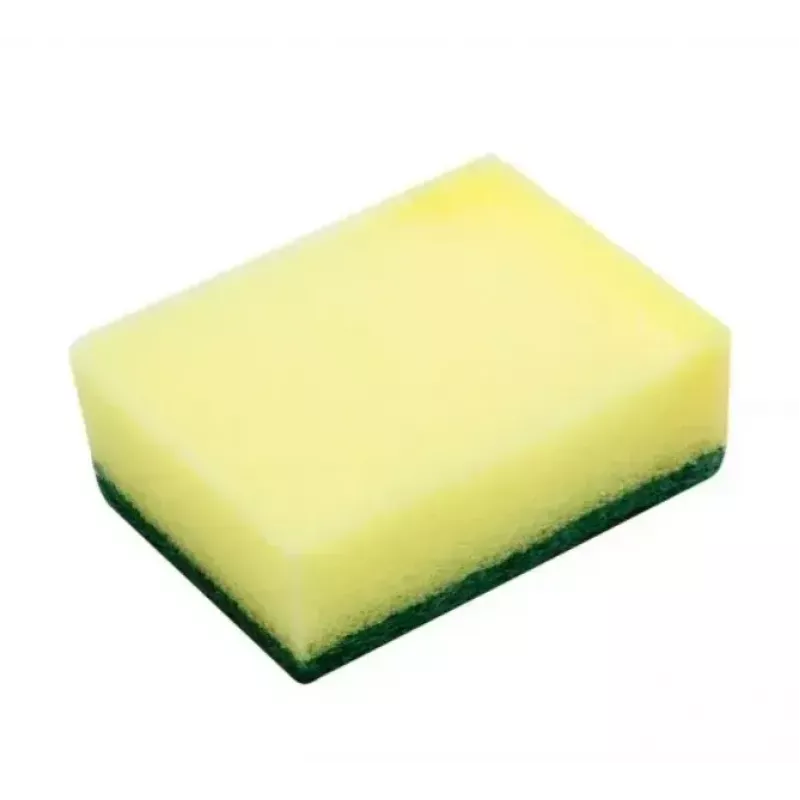 Sponge scourer VILEDA Tip-Top pack of 5, rectangular fibre pads 70×90×30 mm, yellow
